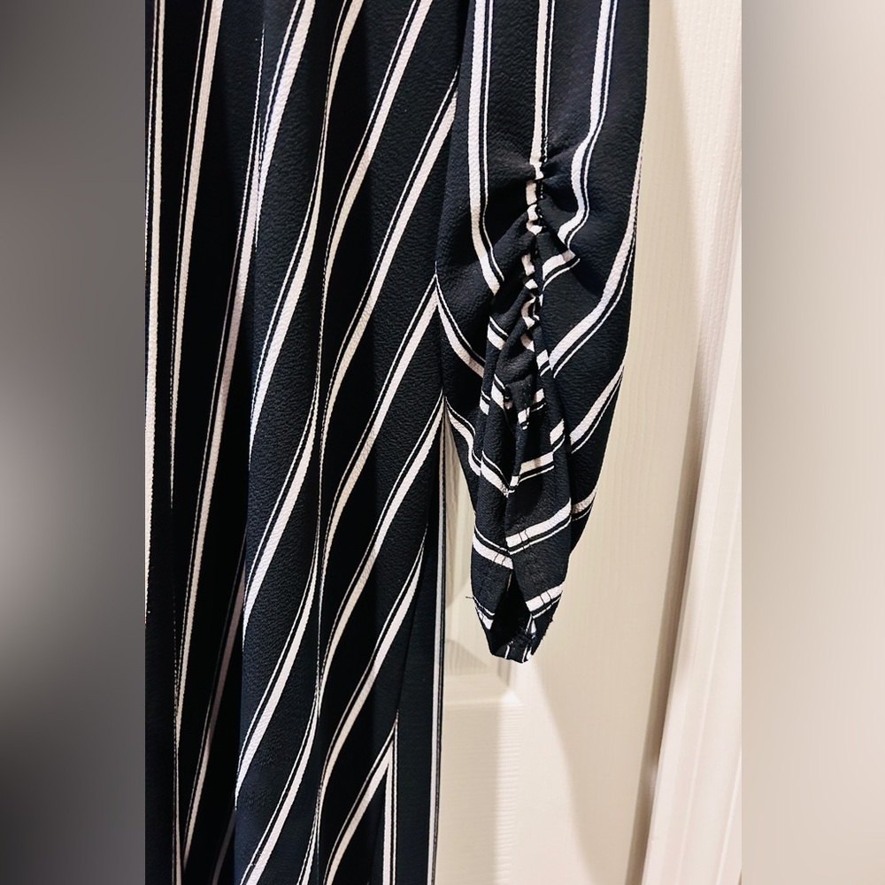 OS Striped Open Front High-Low Cardigan | NY Invasion Drape Kimono - Picture 4 of 9